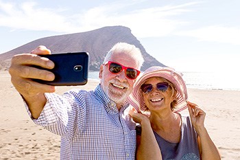 Couple taking photo of themselves