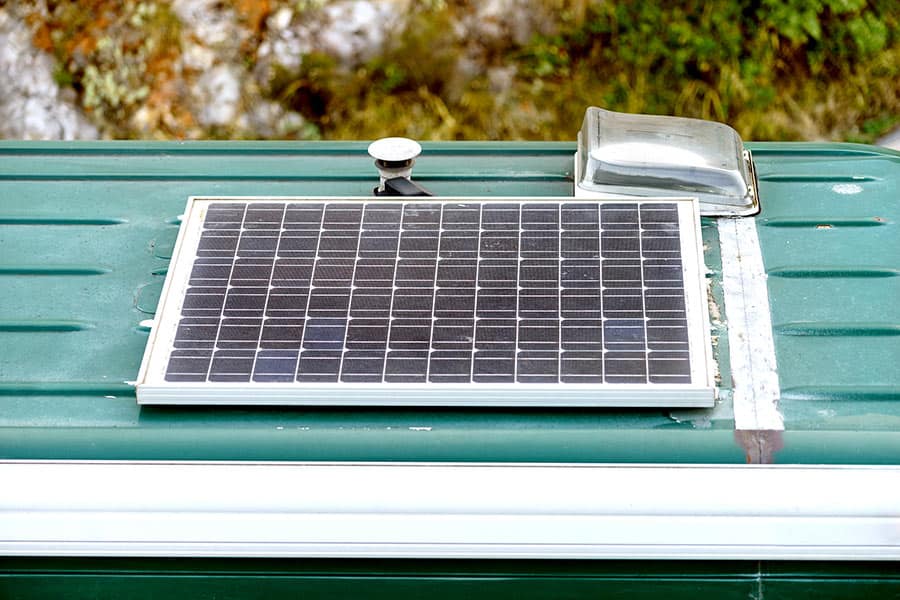 Solar panel on van roof