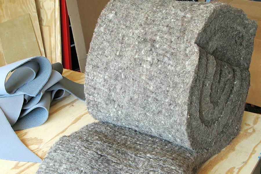 Roll of sheep wool insulation