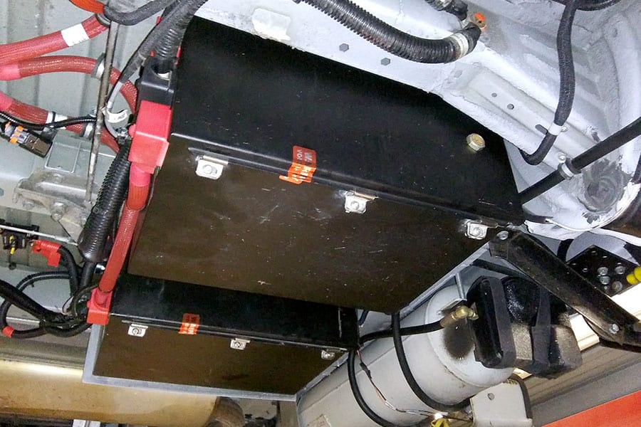 Underneath of a Class B RV