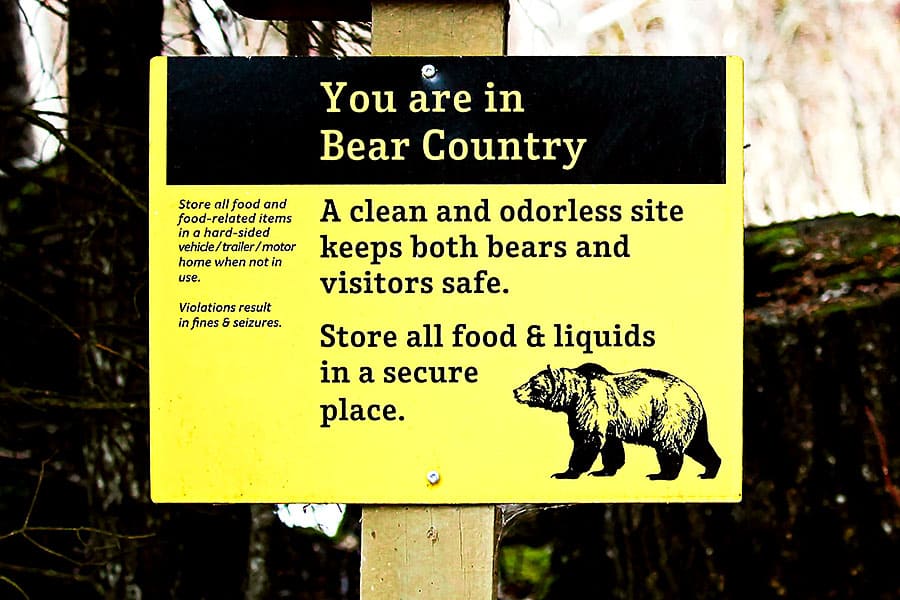 A sign that says you are in bear country