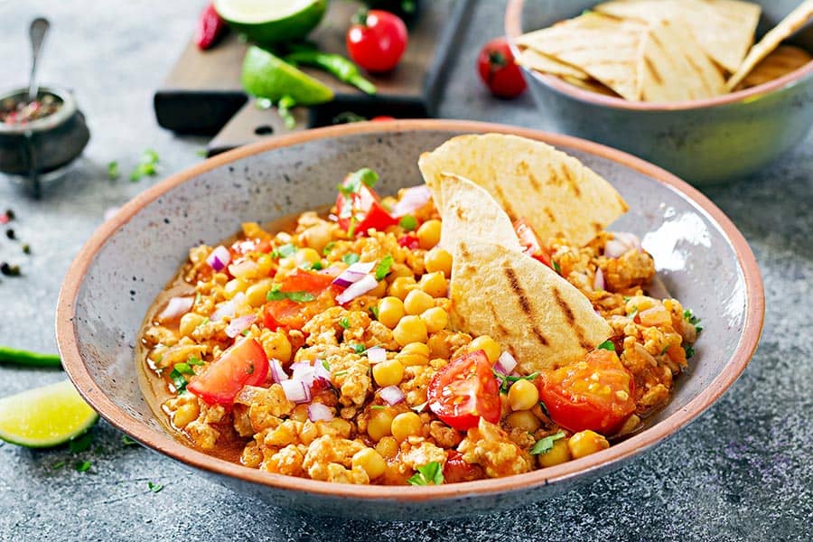 A bowl of Tex-Mex food