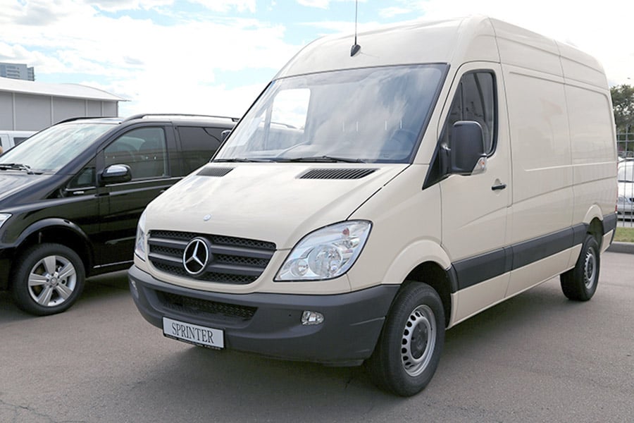 Brown sprinter van