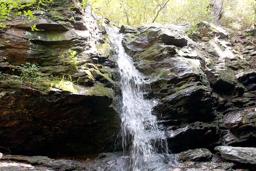 Waterfall flowing over rocks
