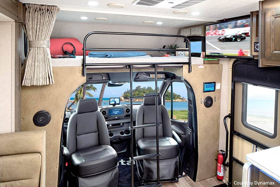 Interior view of the the Dynamax Isata motorhome