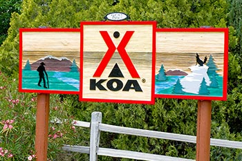 KOA campground sign