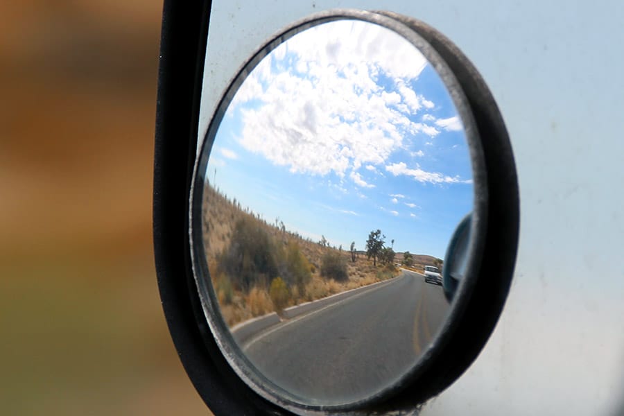 Round stick on convex mirror to help see in vehicle blind spot