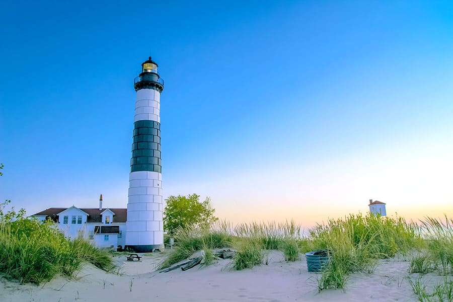 Big Sable Point Lighthouse and lightkeeper house