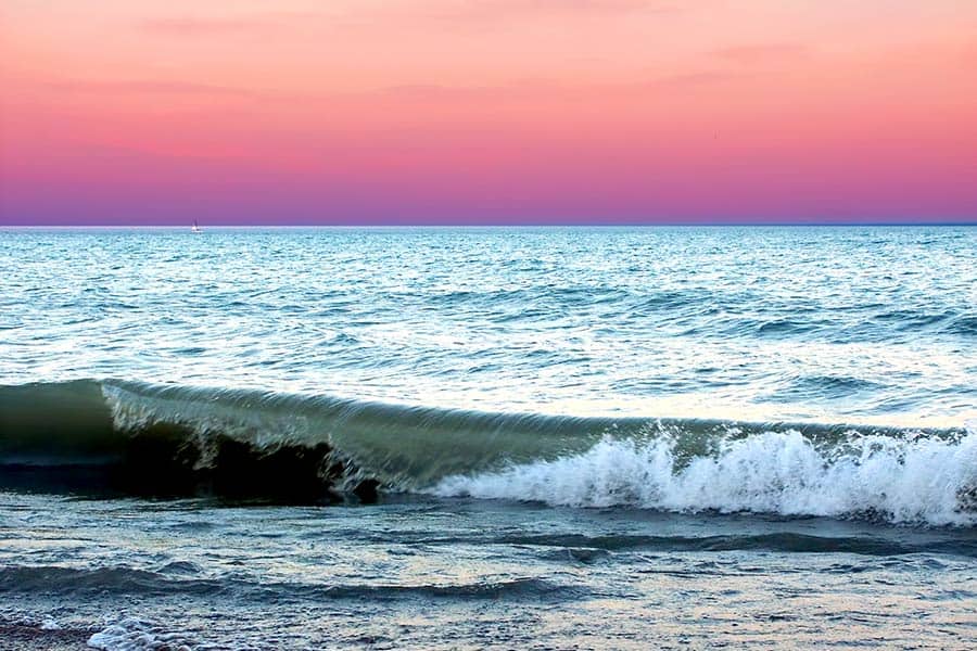 Purple sunset over Lake Michigan