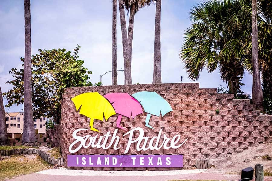 Colorful South Padre Island, Texas sign