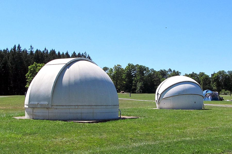 Clamshell astronomical domes at Cherry Springs State Park, Pennsylvania