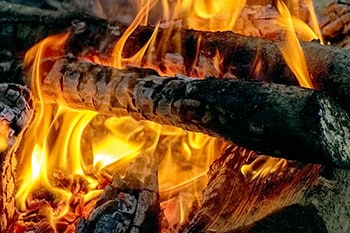 Logs on campfire