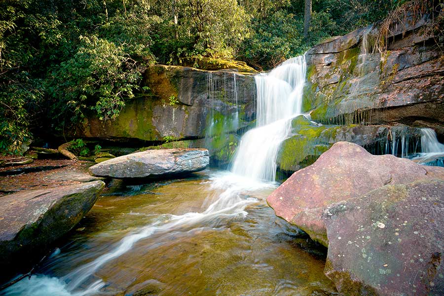 Cedar Rock Falls in the Pisgah National Forest, Brevard, NC