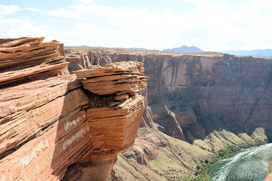 Vertical canyon walls at the Grand Canyon, Arizona