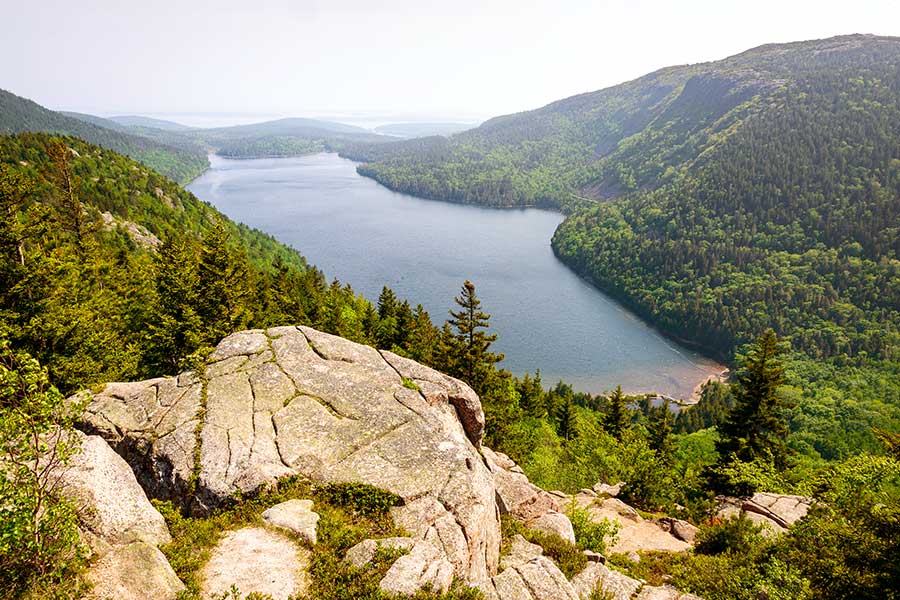 Overview of lake in Acadia National Park, Maine