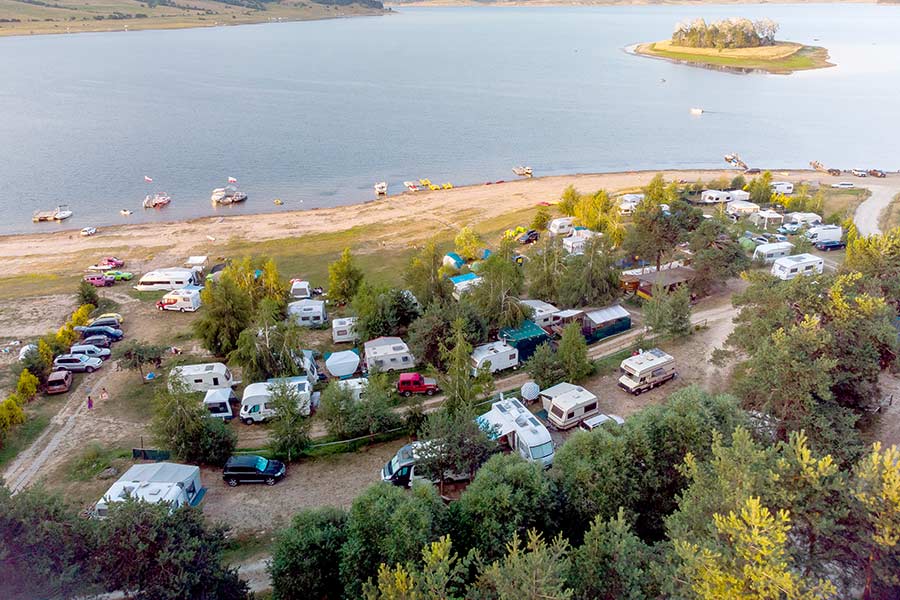 Aerial view of campground