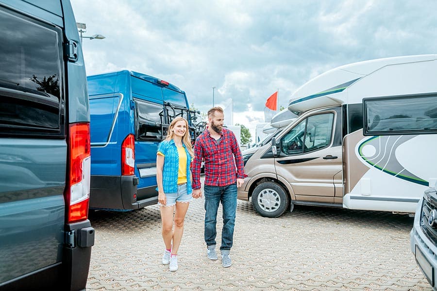 Young couple looking to purchase a motorhome