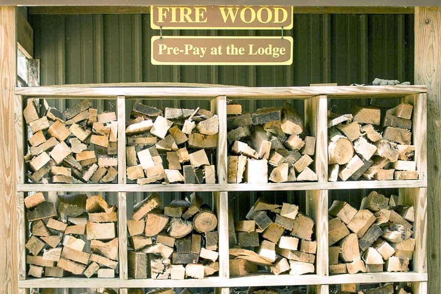 Firewood for sale at campground