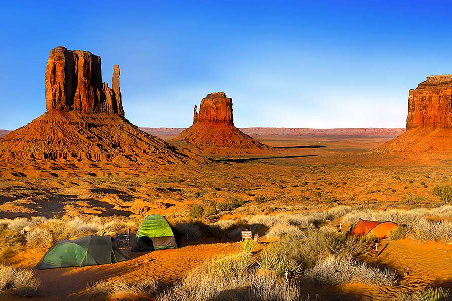 Sunset at Monument Valley Navajo Tribal Park campground, Utah