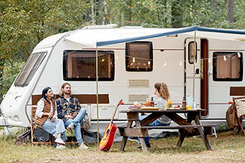 People enjoying a camping trip