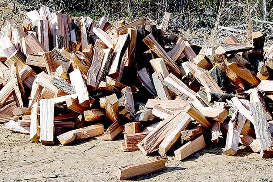 Pile of split firewood
