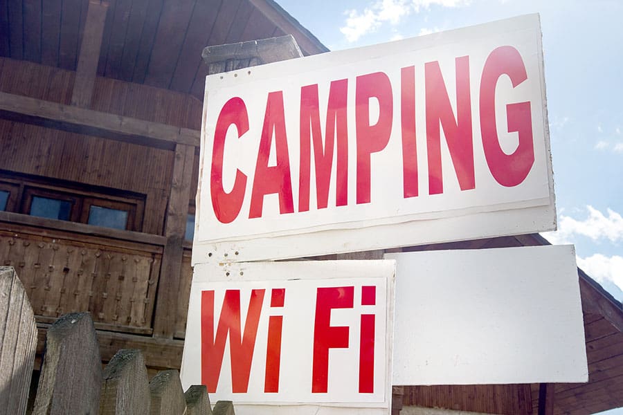 Wi-fi sign at campground
